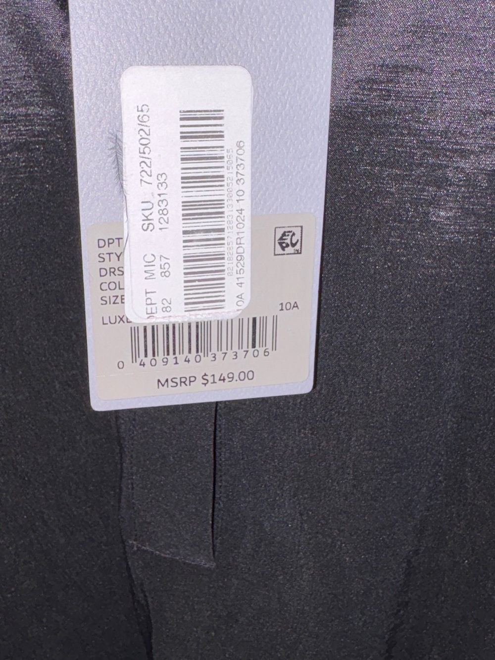 Preston and York Black A Line Feather Cuff Dress NWT Size 10 - Picture 4 of 12